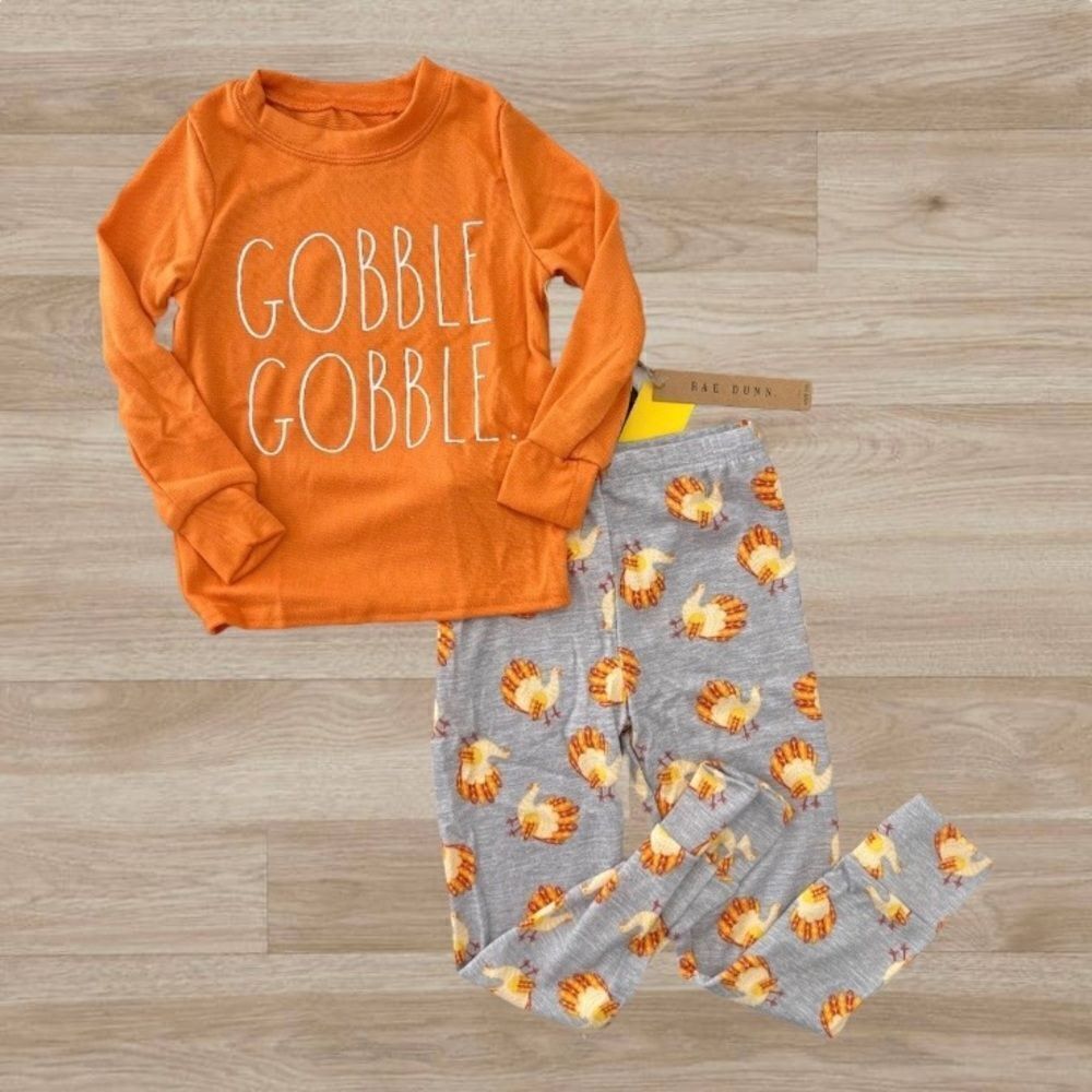 NWT Rae Dunn Thanksgiving Long Sleeve Pajama Set 5T